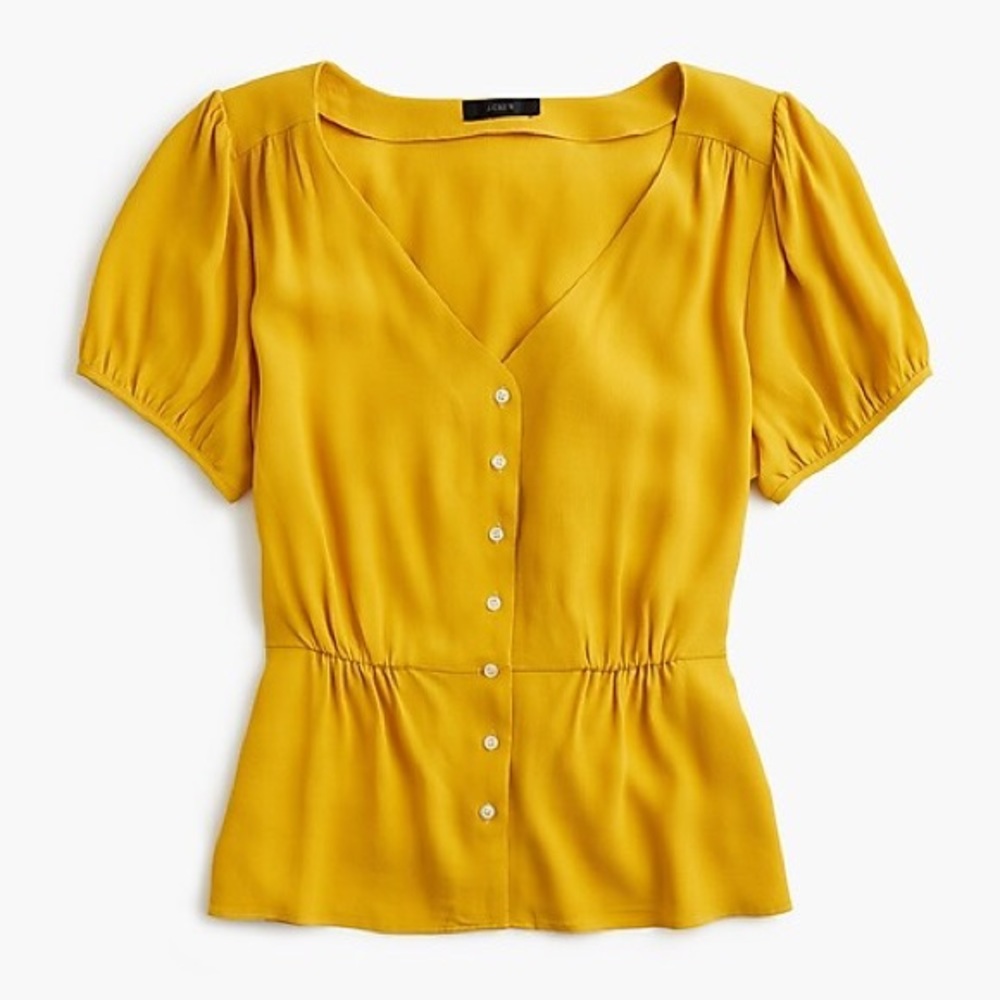 ⭕️Sold⭕️J. Crew Gold Button Down Shirt with Elegant Design